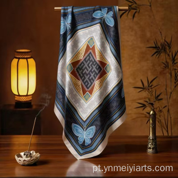 Xale luxuoso de seda 100% pura para presente feminino